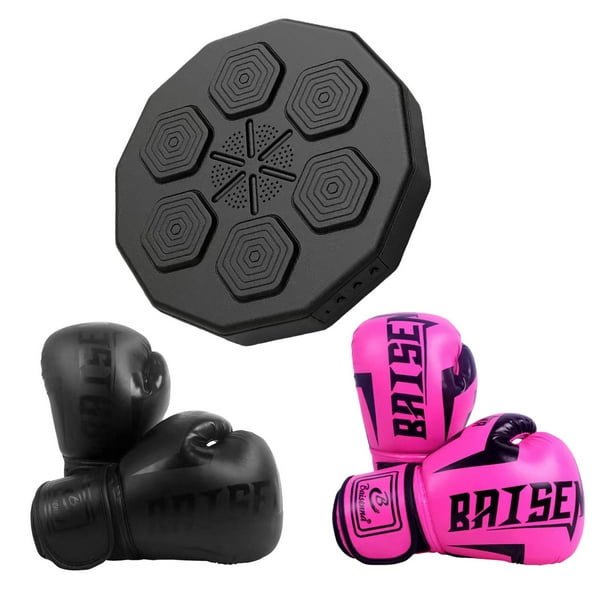 Máquina de boxeo de música electrónica almohadilla de perforación con  guantes de boxeo para el hogar negro y rosa Sunnimix Máquina de boxeo de  música