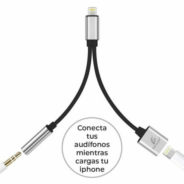 Adaptador iPhone Lightning 3.5 Auxiliar Audífonos Y Carga - ELE-GATE