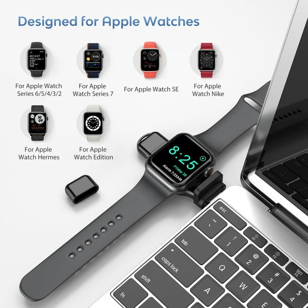 Cargador de reloj para Apple Watch, paquete de 2 cables de cargador iWatch  de 6 pies y adaptador de enchufe USB C rápido para Apple Watch Series