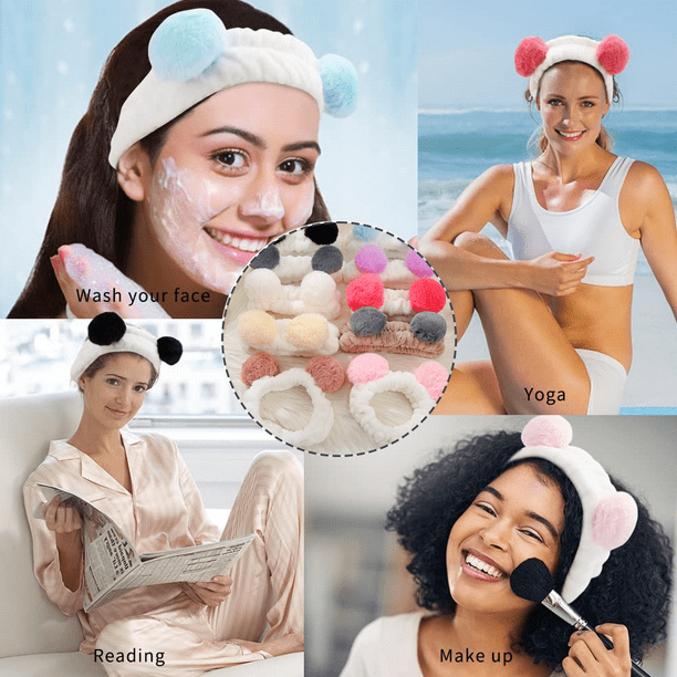 Ear Peluche Diadema Skincare Soft Women Girls ve Face Grey Gris Zulema  Lavado de la cara de la cara