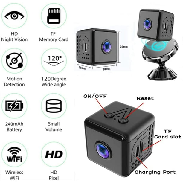  ORHIDAM Mini cámara espía WiFi 1080 p inalámbrica oculta niñera  cam seguridad para el hogar bebé monitor interior grabadora de video con  visión remota teléfono APP visión nocturna detección de movimiento 