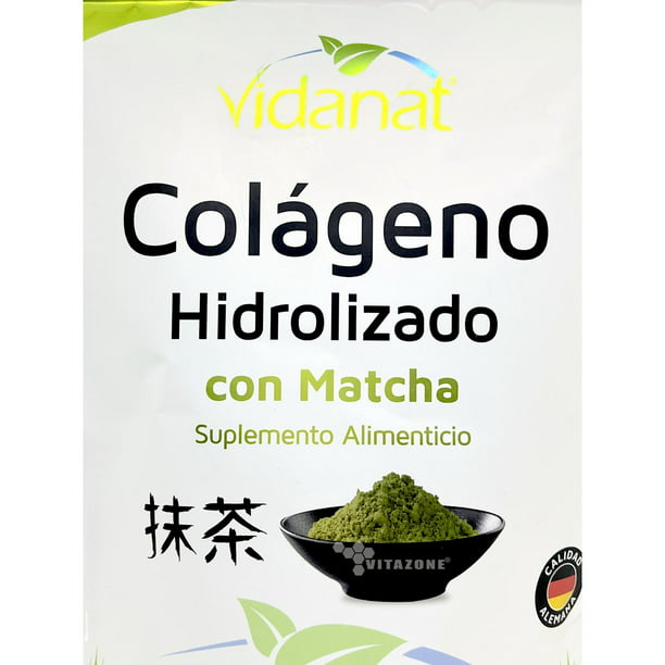 Colágeno Hidrolizado puro con Matcha 300 grs Vidanat Vidanat  VDTCOLAGENOMATCHA