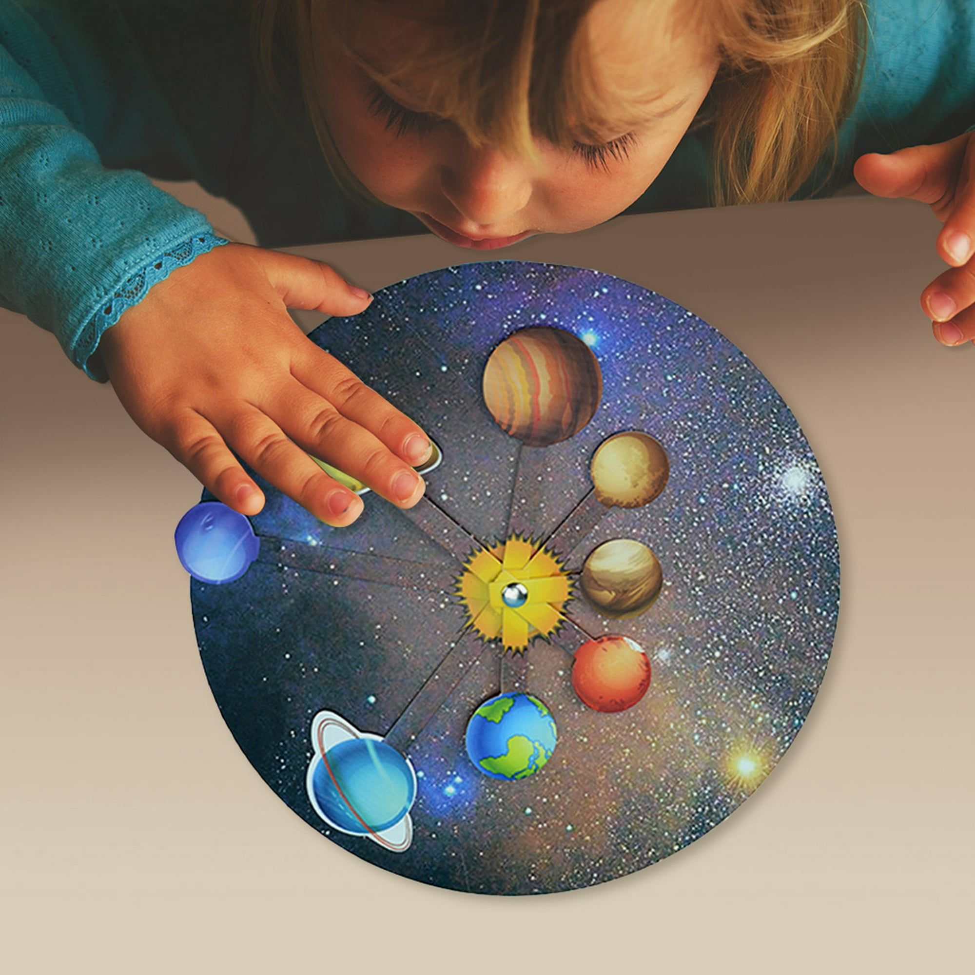 Modelo de sistema solar para niños y adolescentes - Modelo de sistema solar  STEM con proyector de planeta - Juguetes educativos del sistema solar de