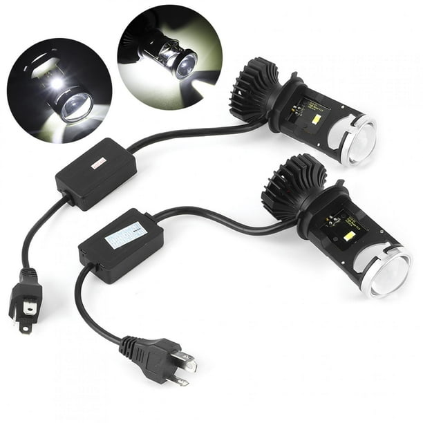 2 bombillas LED H4 para faros delanteros, 20000 lm, 90 W, IP65, kit de  conversión de haz alto y bajo con mini lente de proyector de 12 V Ticfox