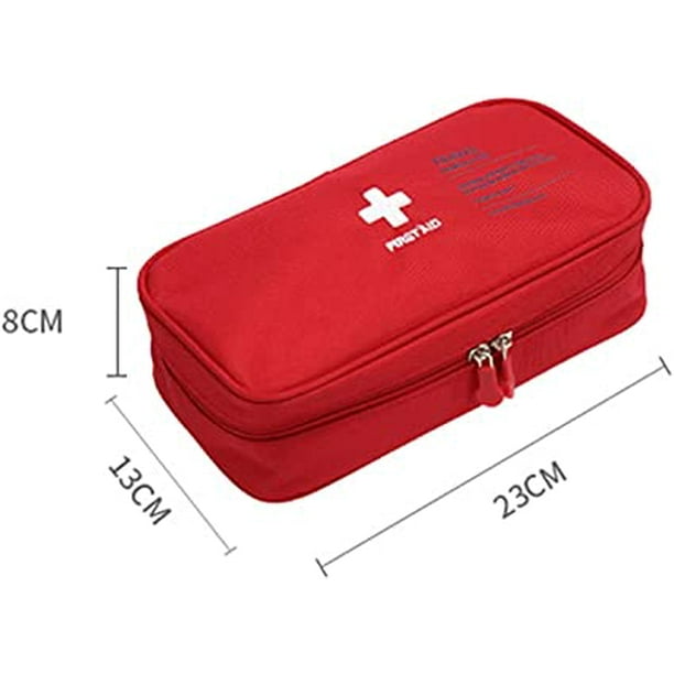 1 x bolsa de primeros auxilios de seguridad vacía, kit de primeros auxilios  de viaje portátil, mini bolsa médica, bolsa de almacenamiento de paquete de  medicina vacía (rojo) TUNC Sencillez