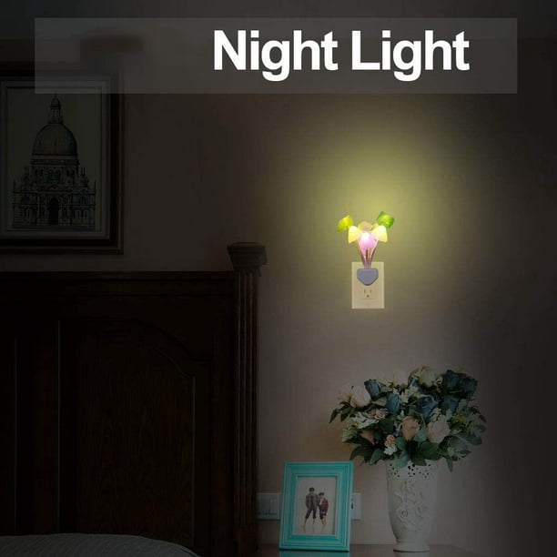 Pack de 4 ] Luz roja nocturna, lámpara de pared Led plug in con sensor de  anochecer