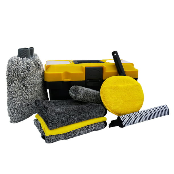 Kit de lavado de autos Kit de limpieza de lavado de autos Pistola de espuma  rociador de microfibra Esponja y toallas Pistola de espuma de coche