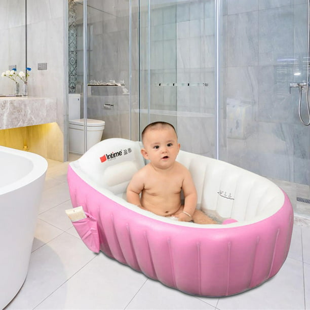 Bañera inflable para bebé con bomba de aire, bañera para bebé, bañera para  niños pequeños, lavabo de ducha plegable para recién nacido, bañera de