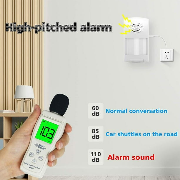Alarma inalámbrica con sensor de movimiento WiFi: detector de movimiento  Tuya PIR, sensor de alarma infrarroja, alarma de sonido y luz alimentada  por