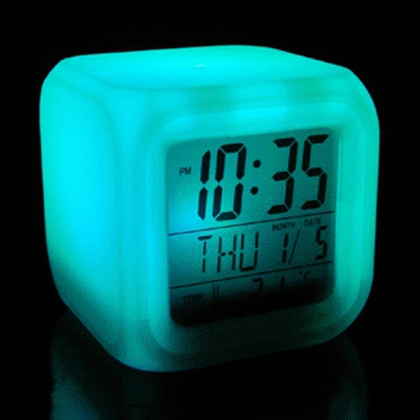 Reloj Despertador Digital Cubo Alarma Temperatura Colores