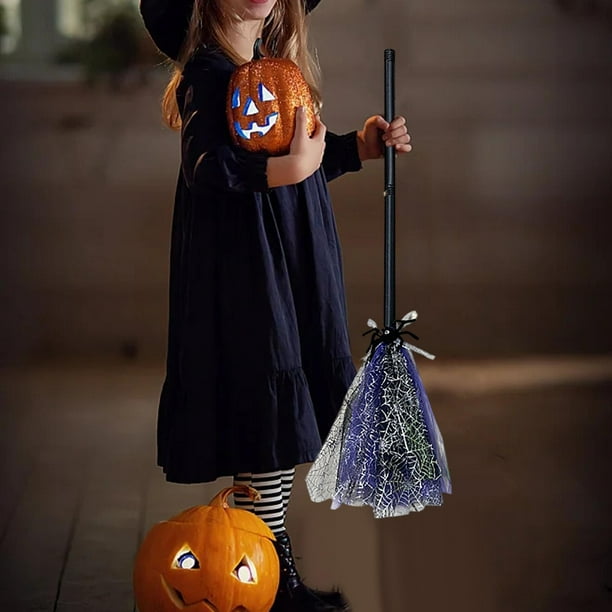 Escoba de bruja de Halloween, escoba de bruja de plástico, accesorios de  escoba de Halloween, disfraz de Halloween, decoración de fiesta de  disfraces
