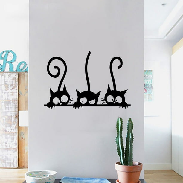 3 gatos salón dormitorio habitación infantil pegatinas de pared pegatinas  decorativas autoadhesivas JM