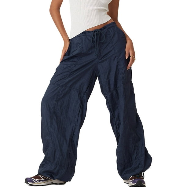 VISgogo Pantalones largos de pierna ancha para mujer, pantalones