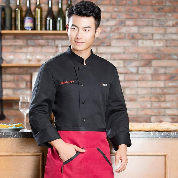 Moda de manga larga uniforme chaqueta de alimentos camarero chef ejecutivo cocinero Baoblaze Chaqueta de Chef de Manga Larga | Walmart en línea