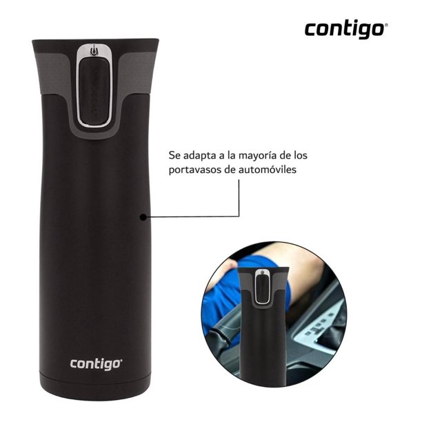 Termo para Café 591Ml c asa Acero Inoxidable Negro Contigo