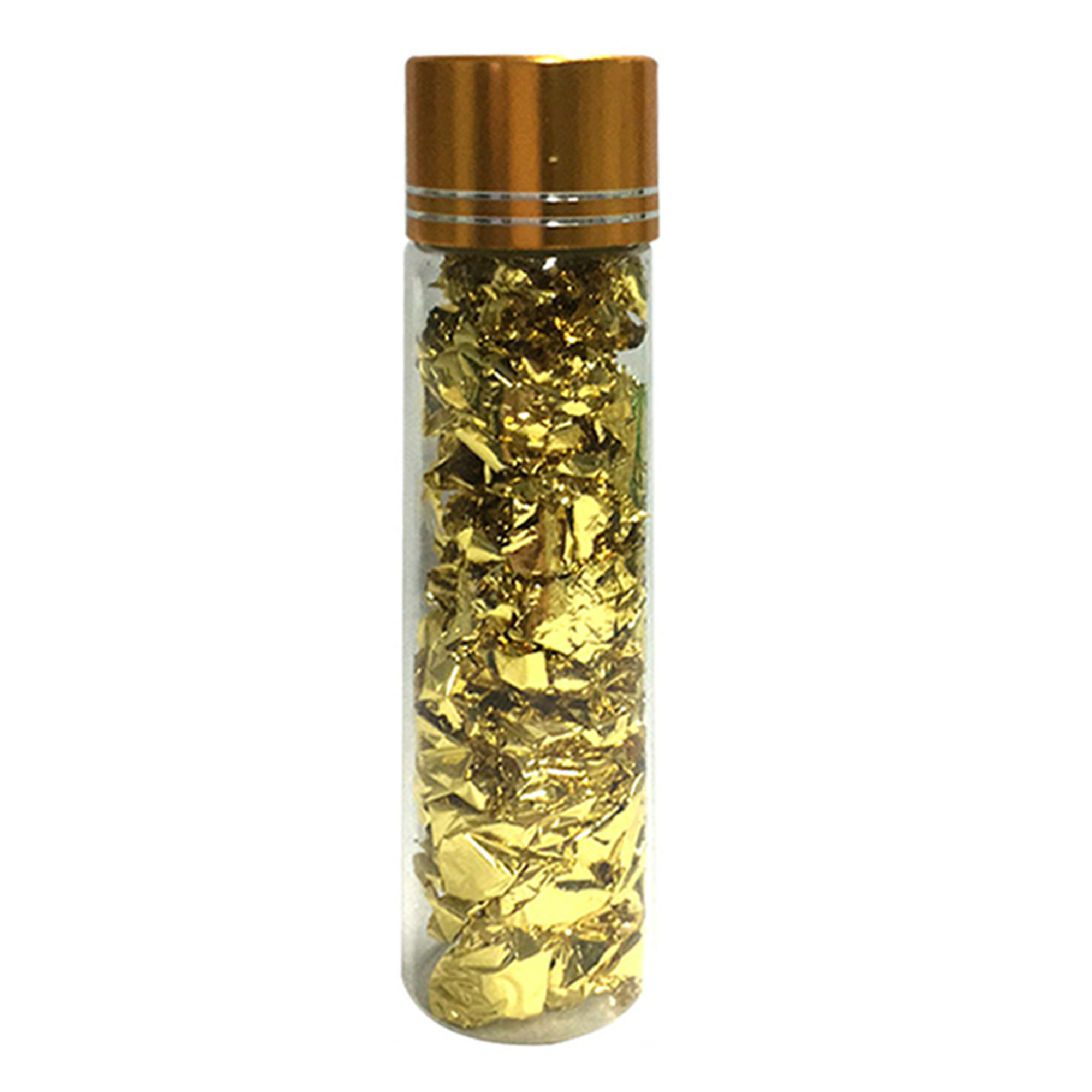 Copos de lámina de oro comestible de 24 quilates, copos de oro de 30 mg  para decoración de pasteles, hornear y cocinar, manualidades y proyectos de