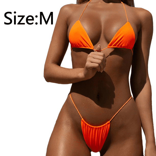Tanga Bikini Sheer Straps Cheeky Brazilian Micro Tanga Bikini Traje de baño  Mujer Sexy Sin línea de Adepaton CPB-DE-WX358-4