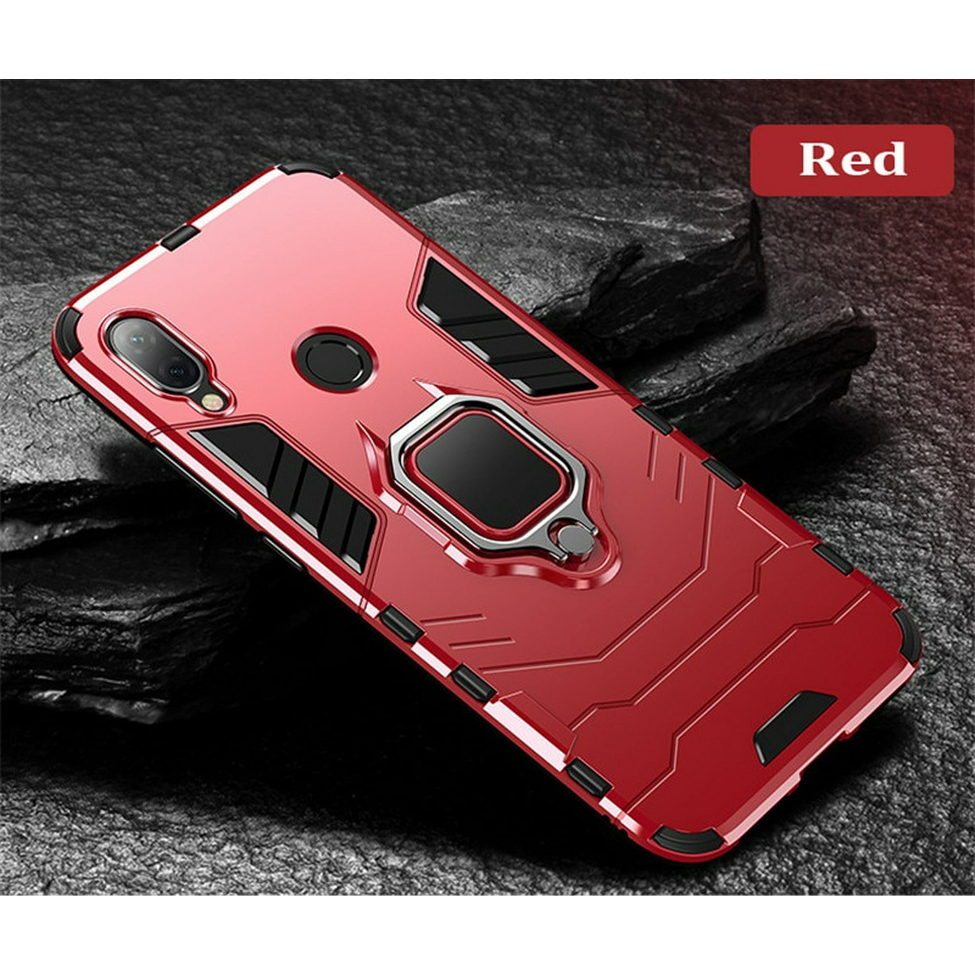  Fundas para teléfono celular Xiaomi Redmi Note 7, para Xiaomi Redmi  Note 7 Pro, funda para teléfono celular con funda magnética para anillo,  resistente a prueba de golpes (color rojo) 