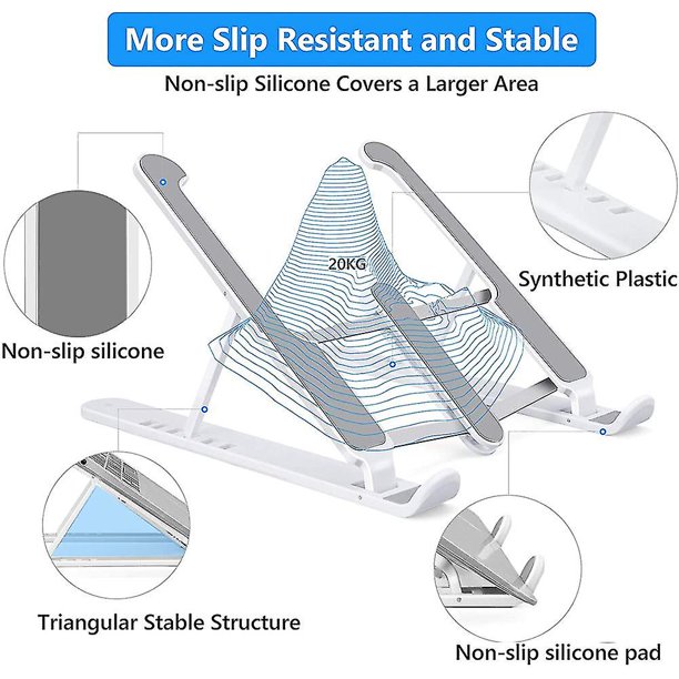 Soporte portátil para computadora portátil para escritorio, enfriamiento  ventilado ajustable de 6 niveles