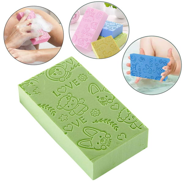 Esponja de baño exfoliante suave, limpiador de piel, masajeador, depurador  corporal para bebés y , esponja exfoliante corporal para , verde Baoblaze  Esponja de ducha