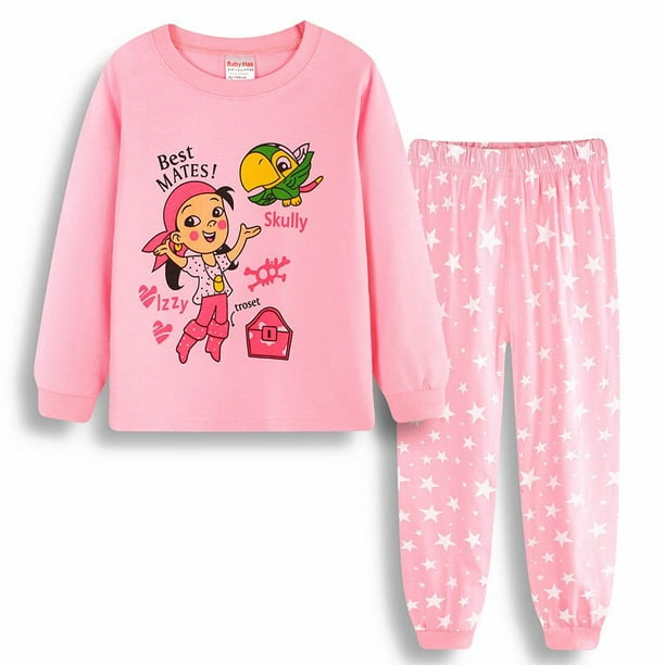 Pijamas para bebés, de Navidad, ropa para niños, conjunto para niñas, de dormir para niños, pijamas de manga larga, trajes de primavera y otoño (7T) Jinjia LED