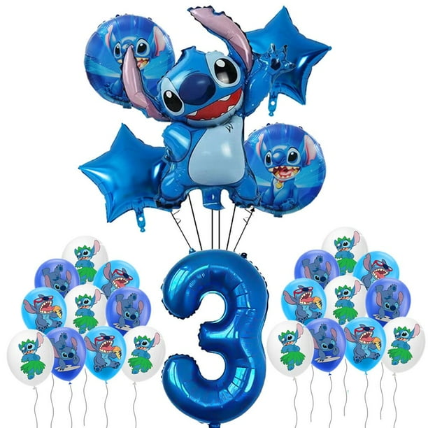 Blue Stitch Foil Balloon Set Party Decoration