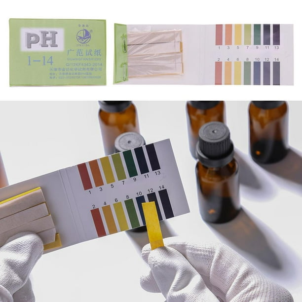 Tiras De Prueba De Ph 100 Uds 0-14 tiras de prueba de pH indicador de ácido  alcalino probador de tornasol de papel Tmvgtek Cuidado Belleza