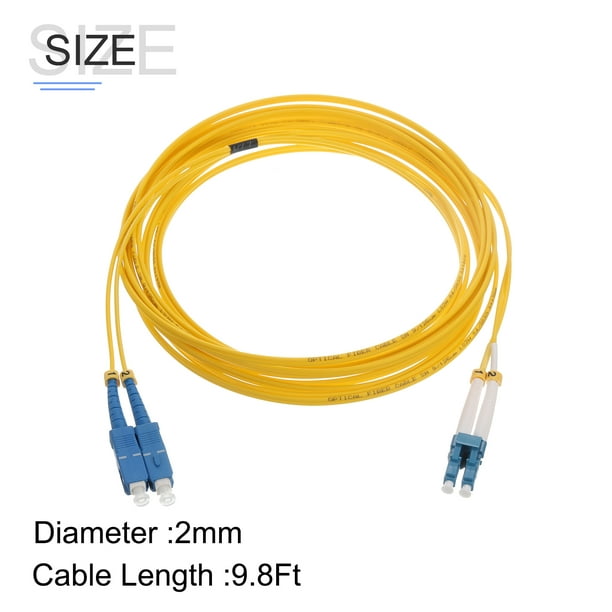 1uds 9.8ft Monomodo Duplex Cable Fibra Óptica LSZH Jumper Fibra Óptica LC a  S-c para Centros Datos Router Switches Transceptores Unique Bargains cables  de audio de fibra optica