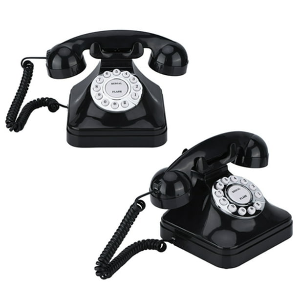 Teléfono, WX-3011 Vintage Negro Multi Función Plástico Inicio Teléfono  Retro Alambre Fijo Decoración Teléfono