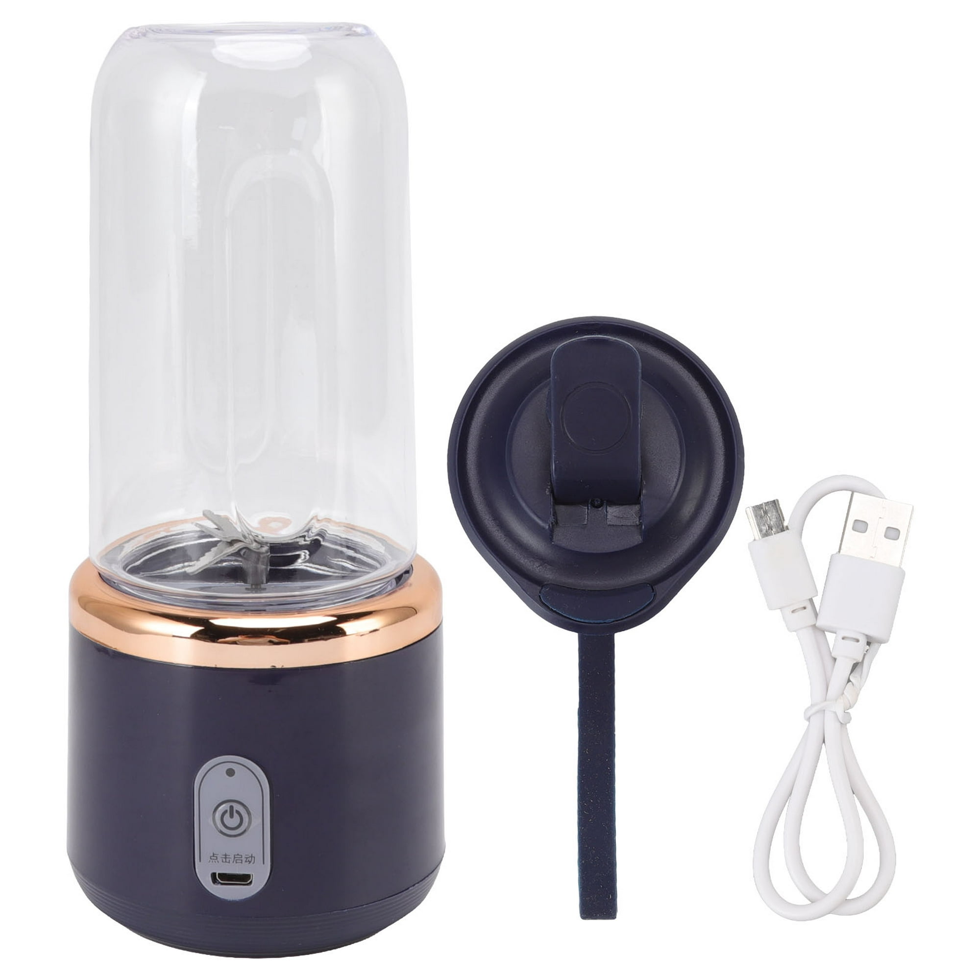 Handzee Mini licuadora portátil – Licuadora de tamaño personal recargable  por USB de 13 onzas, con 6 cuchillas, vaso exprimidor de plástico sin BPA