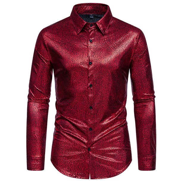 Camisa Para Hombre Manga Larga Moda Elegante Estilo Moderna Rosado