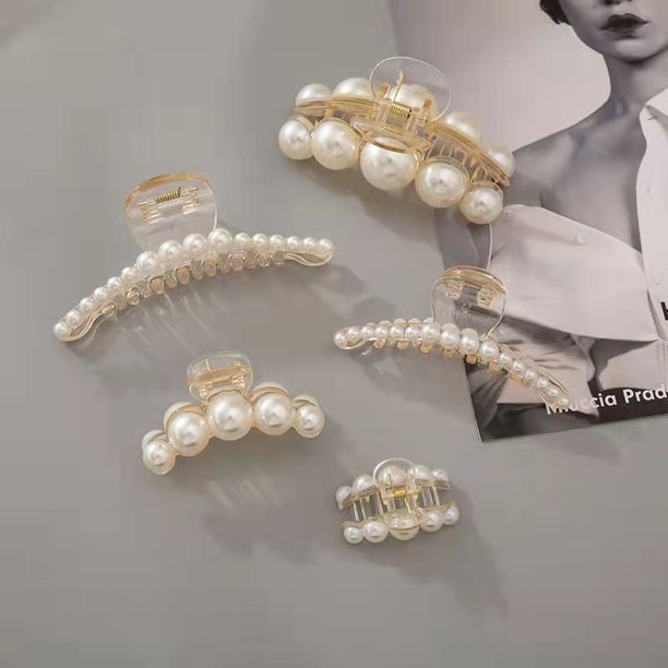 Pinzas para el pelo para mujer, horquillas para el pelo de San Valentín,  para boda, niñas resistentes Diamantes de imitación de perlas Yuyangstore  Pinzas para el cabello para mujer