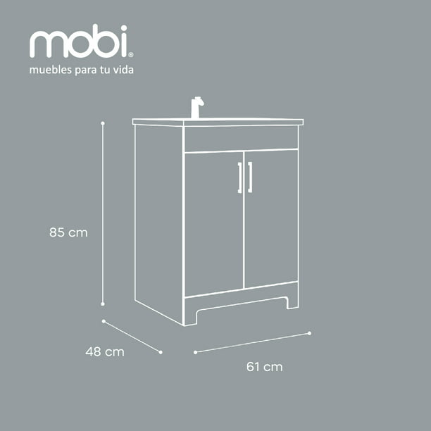 Mobi Mueble para Baño de Madera Modelo Astoria Color Fresno Largo 48 cm  Incluye Lavabo de Cerámica Tipo Ovalin y Llave Mezcladora : :  Hogar y Cocina