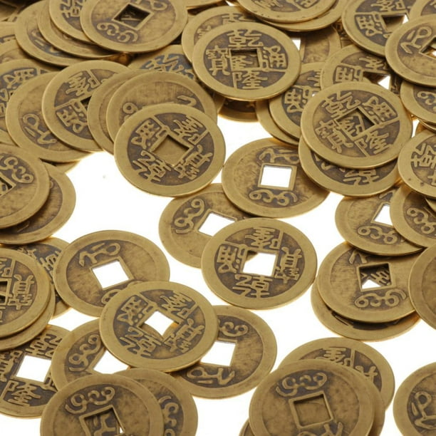 100 piezas de monedas chinas de , monedas Feng Shui I-ching, 5