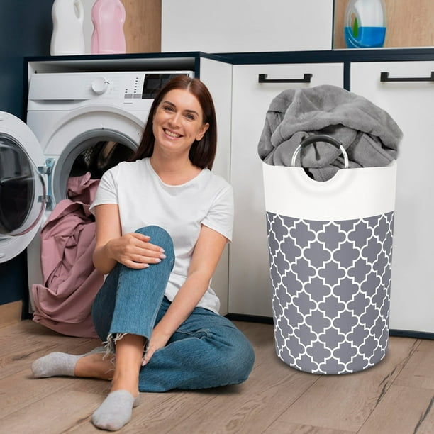 Cesta de lavandería plegable 75/82/90L Cubo de almacenamiento de ropa de  algodón para el dormitorio del hogar Hugtrwg Para estrenar