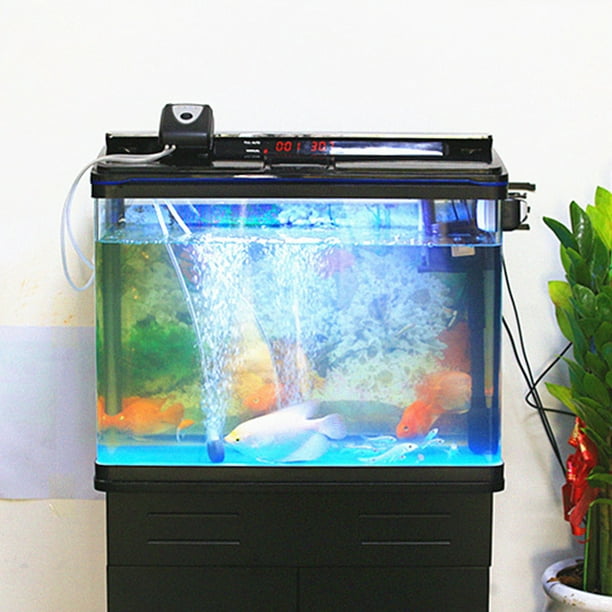 Oxigenador de tanque de peces con bomba de aire solar con tubo de acuario  doble Eccomum Negro