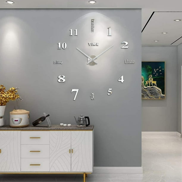Reloj de pared grande para decoración de sala de estar, relojes de pared  modernos de madera grandes decorativos para cocina, dormitorio, reloj de