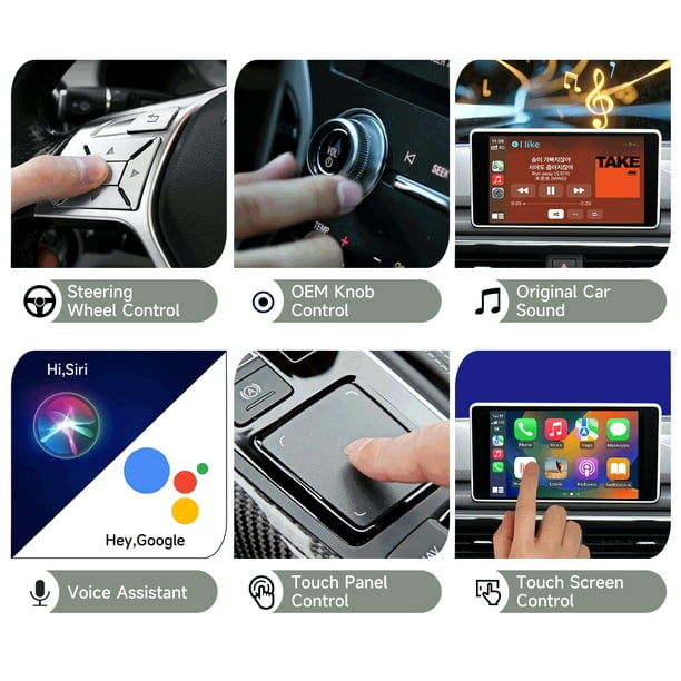 Adaptador Inalámbrico Carplay Android Auto Dispositivo de conector de coche  CarPlay Android Auto AI Box para reproductor de vídeo Multimedia de coche  Hugtrwg Accesorios para autos y motos