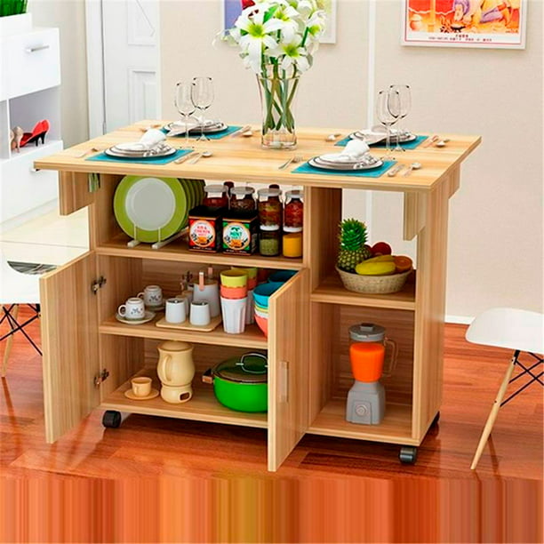 Mesa de comedor plegable para el hogar, mueble de almacenamiento móvil  multifuncional, moderno y sencillo, extensible, para sala de estar y cocina  - AliExpress