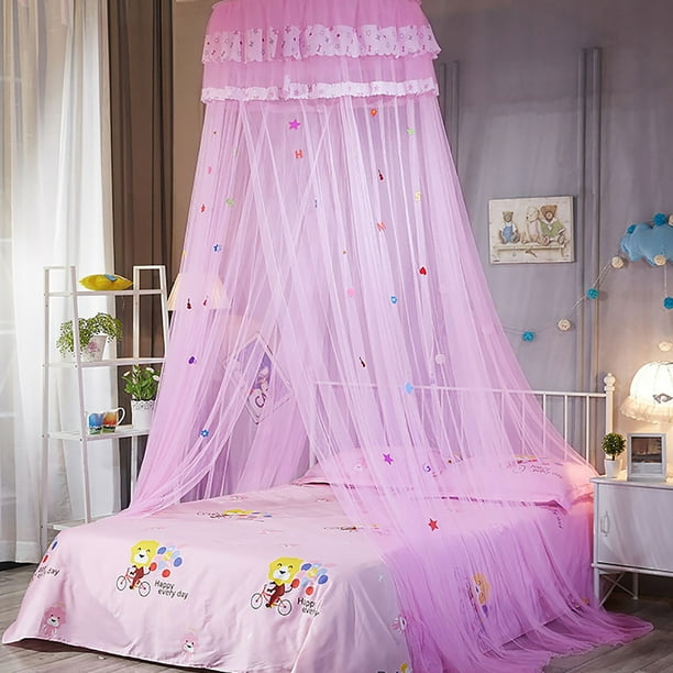 Mengersi Mosquitera para cama – Cortinas de cama de malla transparente  redonda de encaje elegante princesa – Red de ropa de cama de cúpula de  princesa