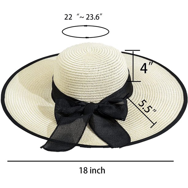 1 sombrero de sol para mujer, sombreros de paja plegables de ala ancha,  viseras para el sol para mujer, sombrero de playa con lazo de verano  Zhivalor