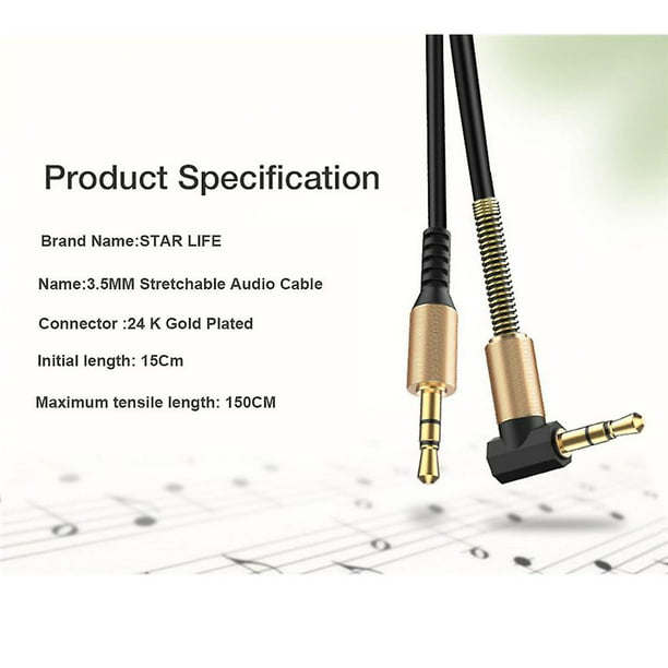 Cable de audio jack de 3,5 Mm, cable auxiliar macho a macho, cable de línea  de altavoz para iphone 6/samsung galaxy s8/coche/auriculares/xiaomi redmi