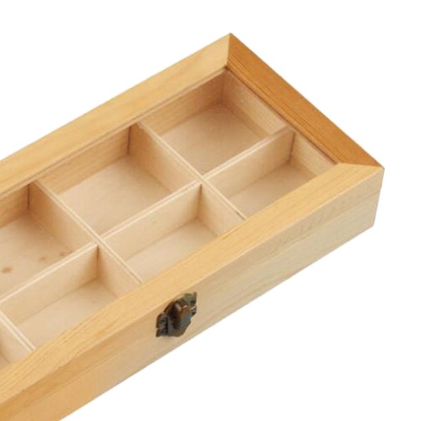 Caja de té de madera organizador bolsas de té 250 + 12 compartimentos