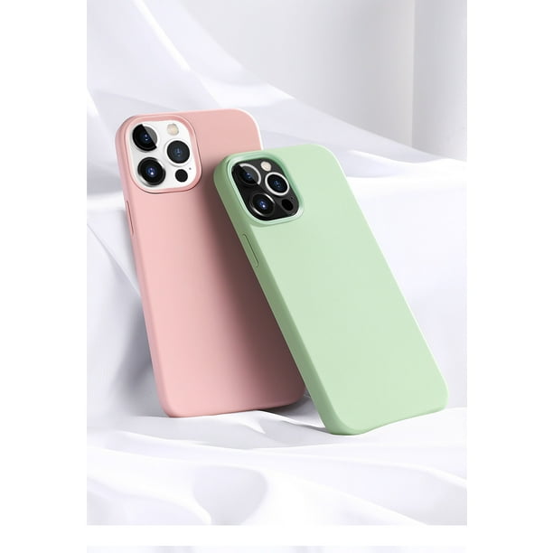 Funda con protección de cámara para iPhone 13, Bordes colores, Rígida y  resistente, Verde