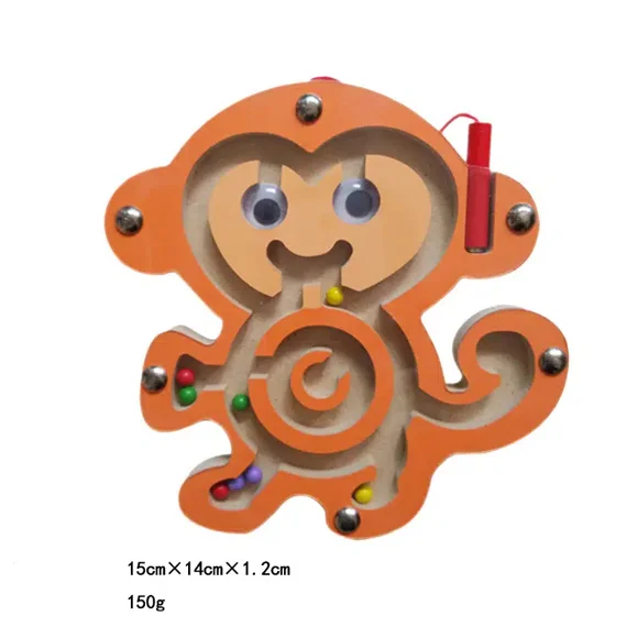 magnetic pencil moving bead maze toy wooden animal track maze game early education concentration attention training gong bohan unisex