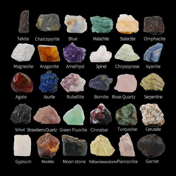 30 unidades de colección de minerales de roca, de minería para , educación  de ciencia de geografia, Juguetes DIY para niño niñas - CUTICAT geología para  niños