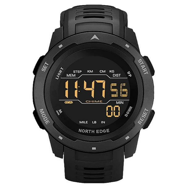 Reloj digital para hombre Relojes deportivos para hombre Alarma de  podómetro de hora dual NORTH EDGE Reloj digital