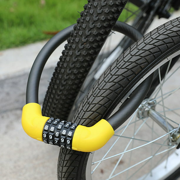 Candado de Bicicleta Antirrobo (4 colores) antirrobo de combinación de 4  dígitos Candado,utilizado para bicicletas, motocicletas, puertas,(Negro)