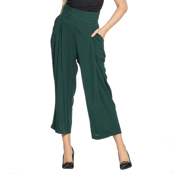 Pantalon Vestir Moda Elegante Tiro Alto Casual Pierna Recta