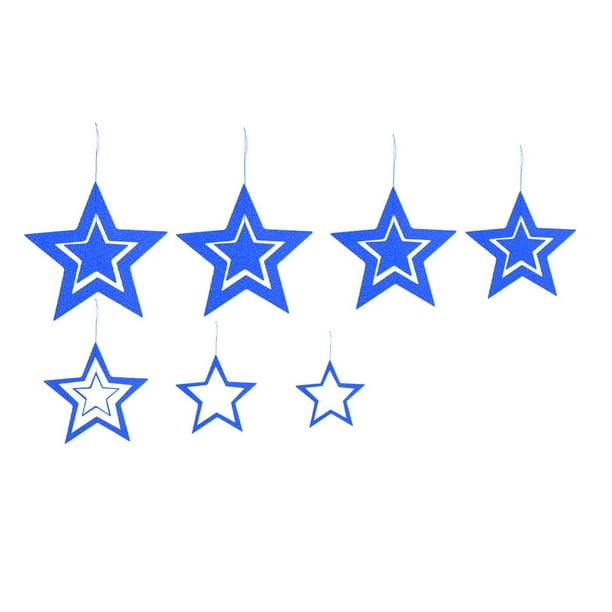 Bewildely 7 piezas de decoraciones de estrellas colgantes de estrellas colgantes ahuecados d Bewildely HA002208-04 | Walmart en línea